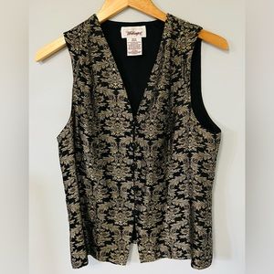 Black and Gold Brocade Waistcoat size M